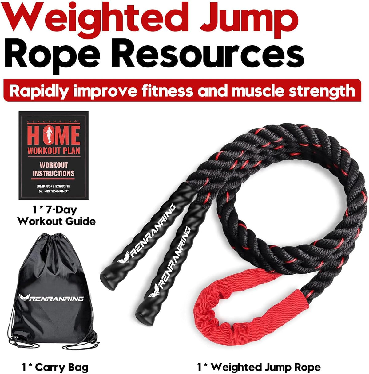 Elevate Your Fitness Game with Our 3lb Weighted Jump Rope - Perfect for Men and Women! Maximize Your Workouts and Build Strength with This Premium Heavy Skipping Rope for Home Gym and Outdoor Exercise.