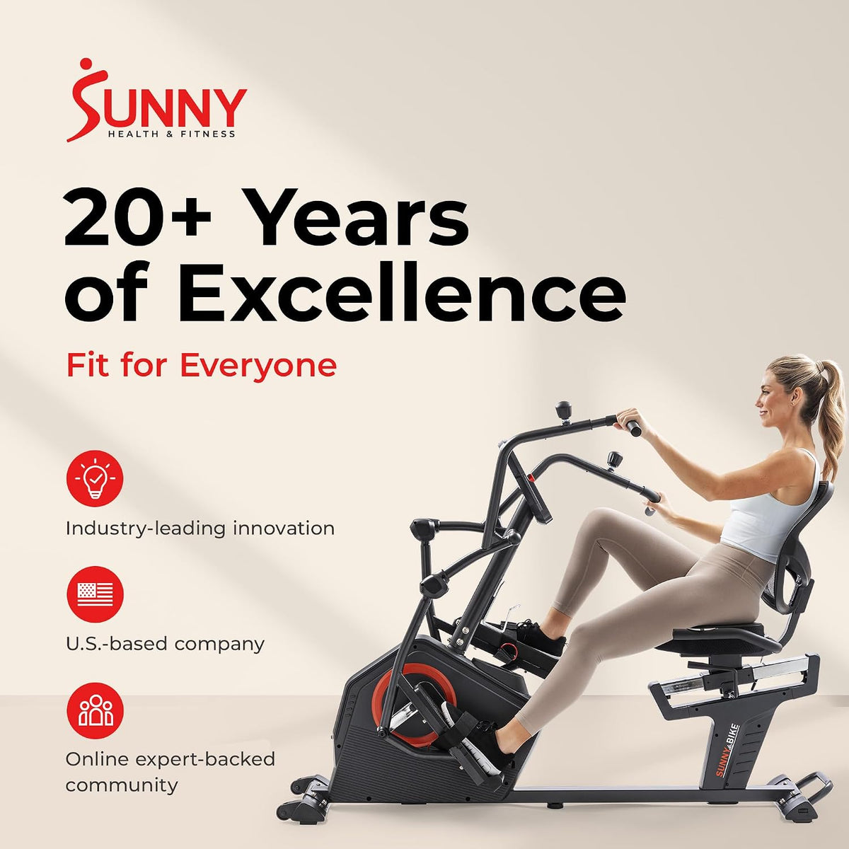 2‑in‑1 Recumbent Elliptical – Smart Electro‑Magnetic, Low‑Impact Full‑Body Trainer (300 lb Capacity)