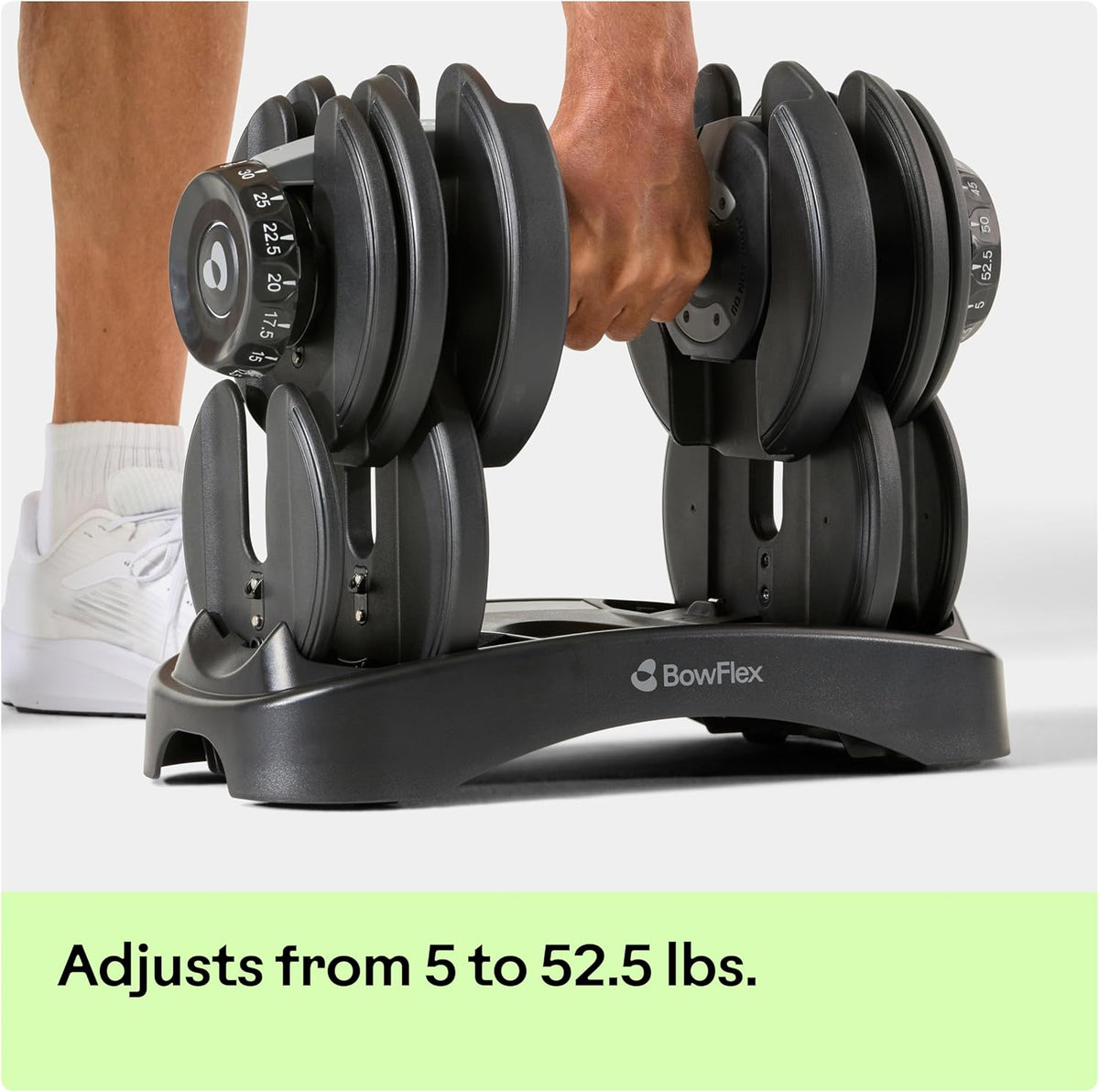 Bowflex SelectTech 552 Adjustable Dumbbells – 5 to 52.5 lb Pair