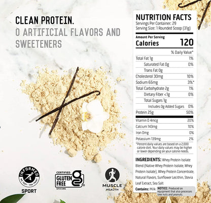 Ascent Native Fuel Whey Protein Powder – Vanilla Bean (2 lb)
