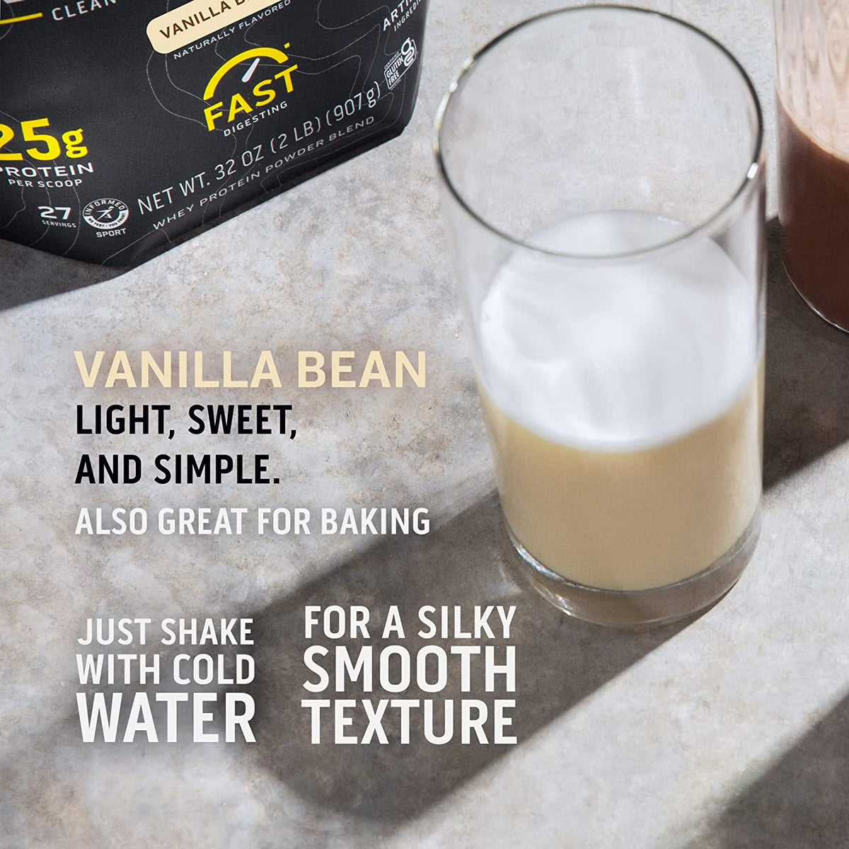Ascent Native Fuel Whey Protein Powder – Vanilla Bean (2 lb)