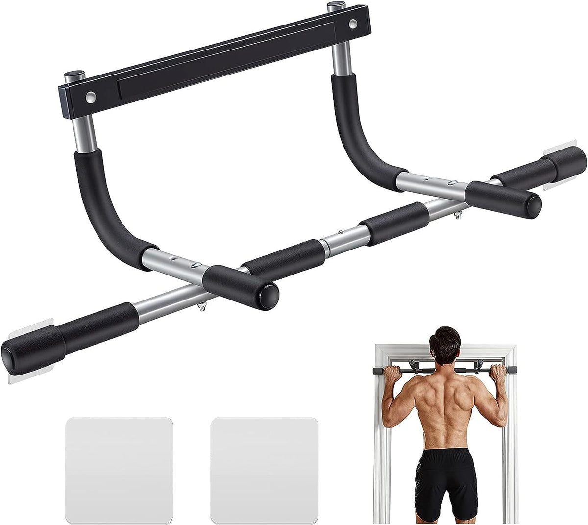 Heavy‑Duty Doorway Pull‑Up Bar – Multi‑Grip Upper Body Trainer (440 lb Capacity)