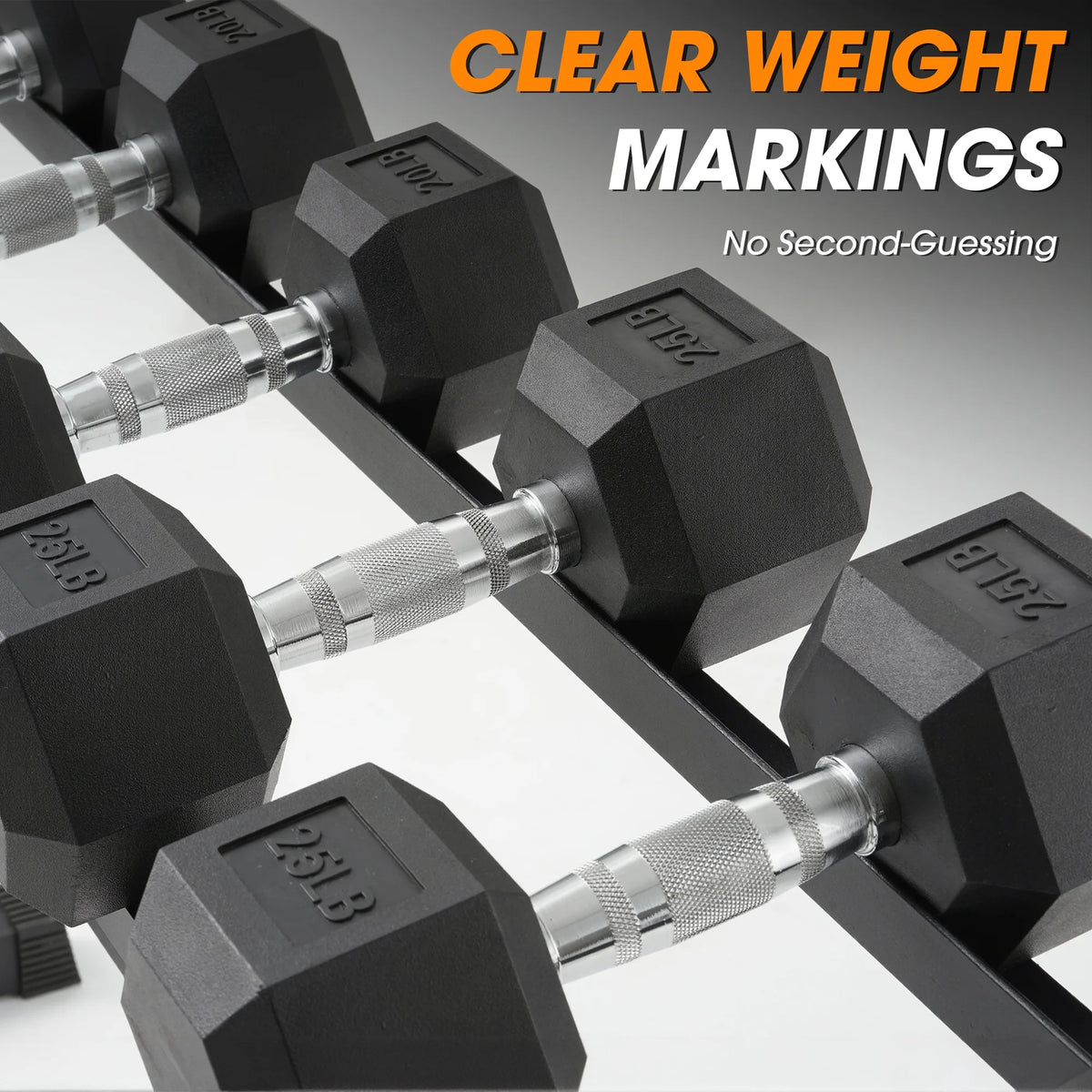 Mikolo Rubber Hex Dumbbell Set with Rack – 550 lb Home Gym Weight Set
