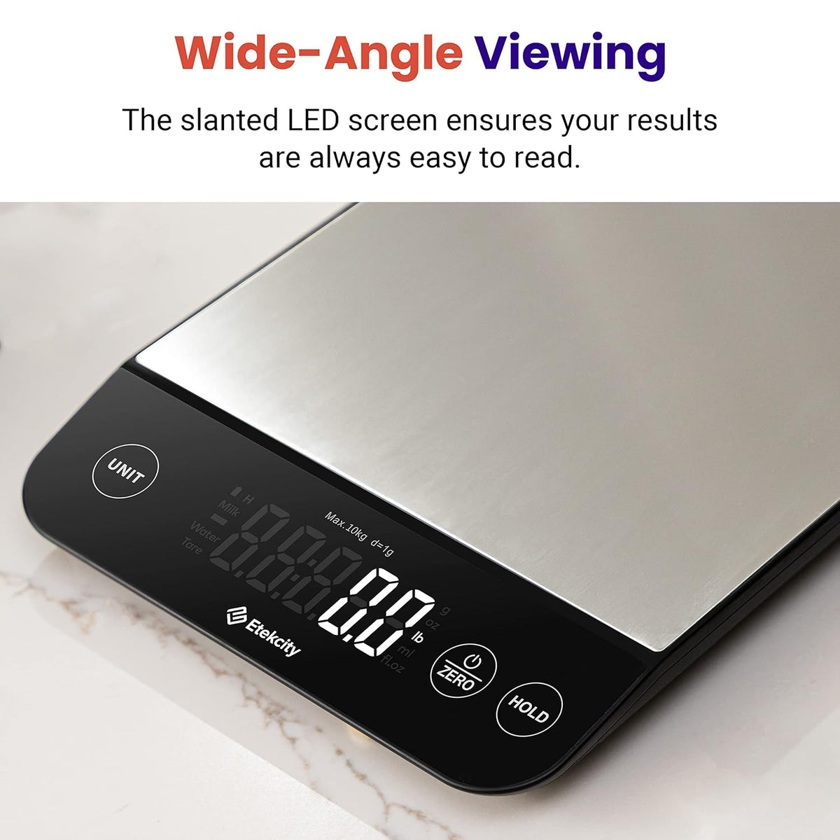 Precision Digital Kitchen Scale - 22Lb Capacity, Waterproof, USB Rechargeable, Perfect for Weight Loss, Baking & Cooking, 5 Units, 304 Stainless Steel