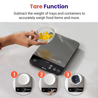 Precision Digital Kitchen Scale - 22Lb Capacity, Waterproof, USB Rechargeable, Perfect for Weight Loss, Baking & Cooking, 5 Units, 304 Stainless Steel