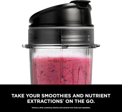 Ninja Fit Compact Personal Blender - Perfect for Smoothies, Shakes, and Frozen Drinks with 700-Watt Power and 2 Portable 16-Oz. Cups in Sleek Black