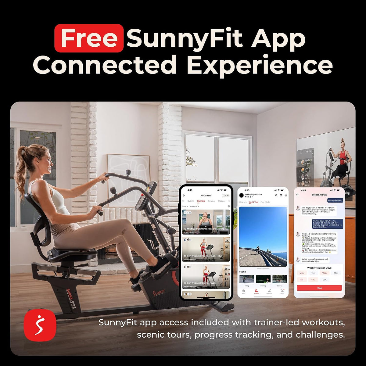 2‑in‑1 Recumbent Elliptical – Smart Electro‑Magnetic, Low‑Impact Full‑Body Trainer (300 lb Capacity)