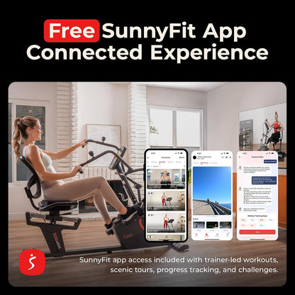 2‑in‑1 Recumbent Elliptical – Smart Electro‑Magnetic, Low‑Impact Full‑Body Trainer (300 lb Capacity)
