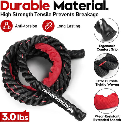 Elevate Your Fitness Game with Our 3lb Weighted Jump Rope - Perfect for Men and Women! Maximize Your Workouts and Build Strength with This Premium Heavy Skipping Rope for Home Gym and Outdoor Exercise.