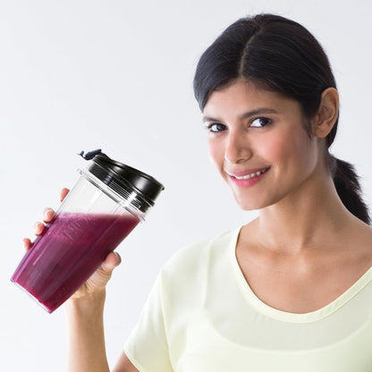 Ninja Fit Compact Personal Blender - Perfect for Smoothies, Shakes, and Frozen Drinks with 700-Watt Power and 2 Portable 16-Oz. Cups in Sleek Black