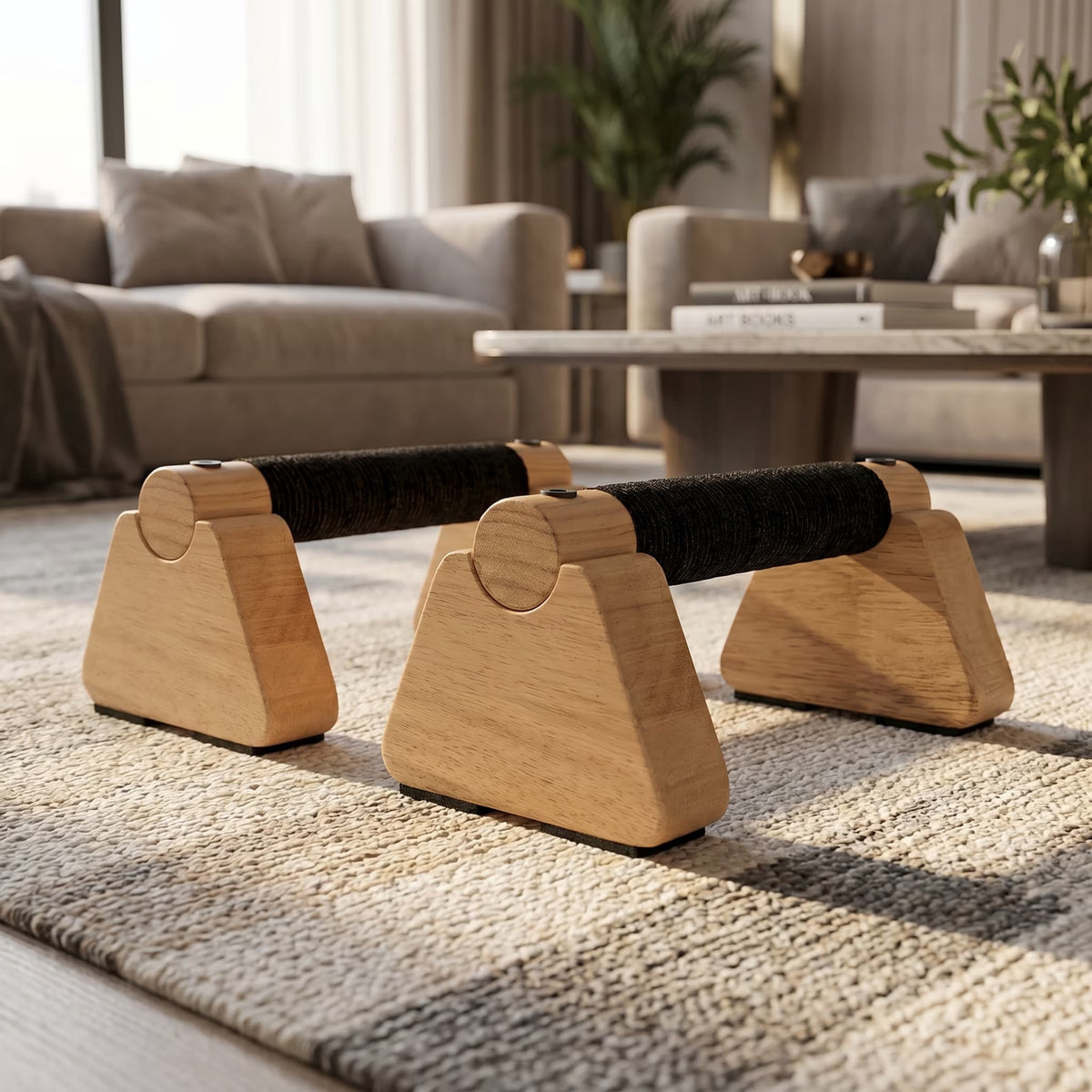 Premium Wooden Parallettes – Wrist‑Friendly Push‑Up & Handstand Training Bars