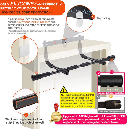 Heavy‑Duty Doorway Pull‑Up Bar – Multi‑Grip Upper Body Trainer (440 lb Capacity)