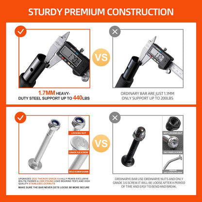 Heavy‑Duty Doorway Pull‑Up Bar – Multi‑Grip Upper Body Trainer (440 lb Capacity)