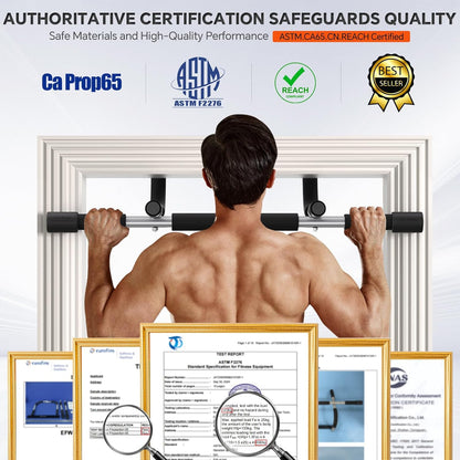 Heavy‑Duty Doorway Pull‑Up Bar – Multi‑Grip Upper Body Trainer (440 lb Capacity)