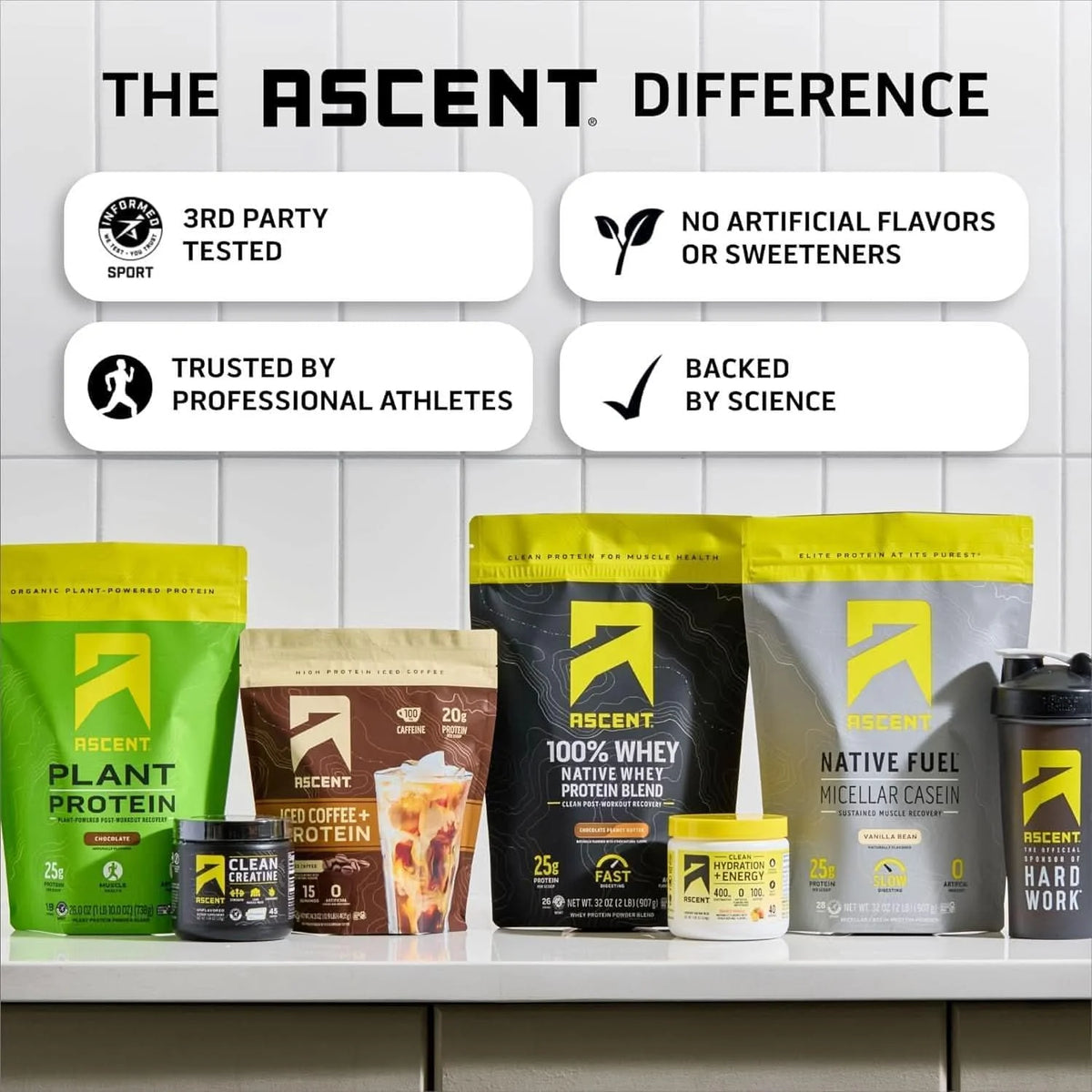 Ascent Native Fuel Whey Protein Powder – Vanilla Bean (2 lb)