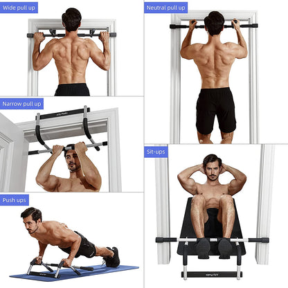 Heavy‑Duty Doorway Pull‑Up Bar – Multi‑Grip Upper Body Trainer (440 lb Capacity)