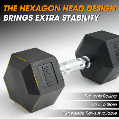Mikolo Rubber Hex Dumbbell Set with Rack – 550 lb Home Gym Weight Set