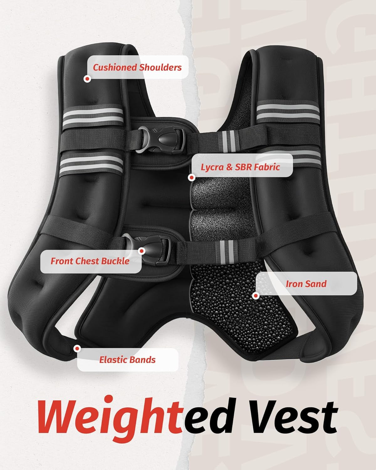 ZELUS Weighted Vest – 20 lb Neoprene Workout Vest with Reflective Stripe