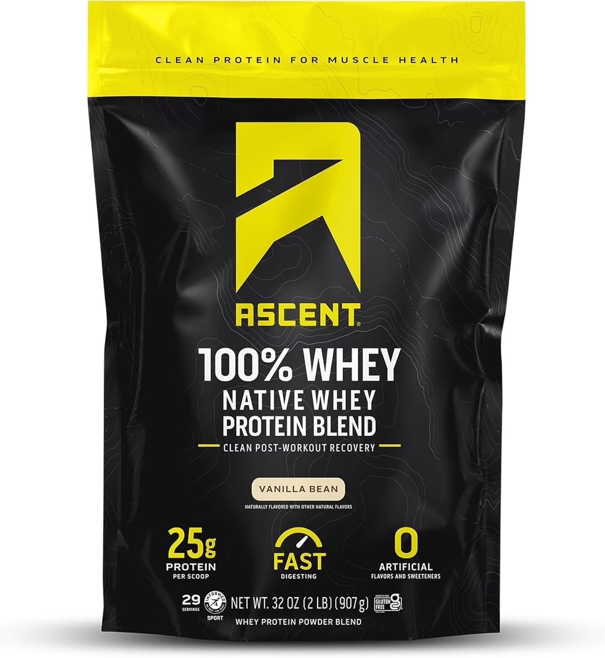 Ascent Native Fuel Whey Protein Powder – Vanilla Bean (2 lb)