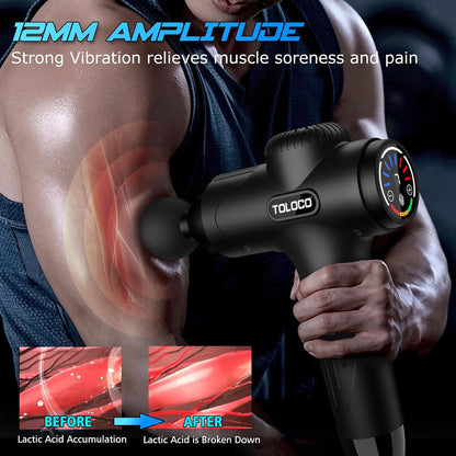 ⭐ Deep Tissue Massage Gun – Quiet Percussion Massager with 10 Heads