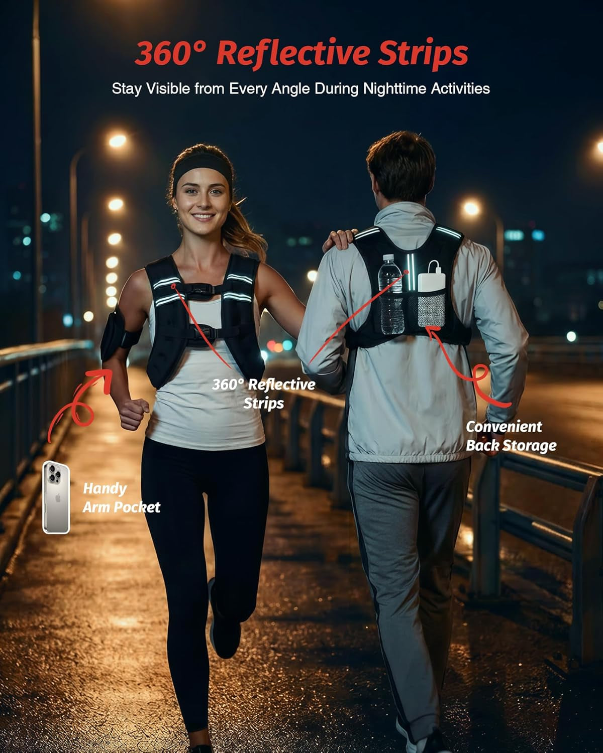 ZELUS Weighted Vest – 20 lb Neoprene Workout Vest with Reflective Stripe